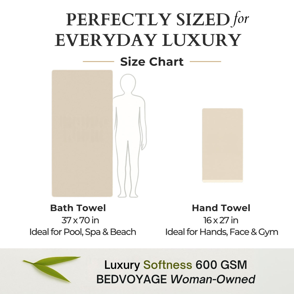 Bamboo Cotton Bath Sheet - Viscose from Bamboo + Cotton - Extra Large - Sand