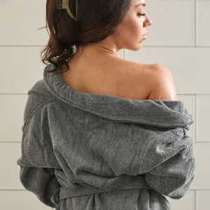 Bamboo Cotton Bath Robe - Viscose from Bamboo + Cotton - Charcoal