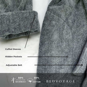 Bamboo Cotton Bath Robe - Viscose from Bamboo + Cotton - Charcoal