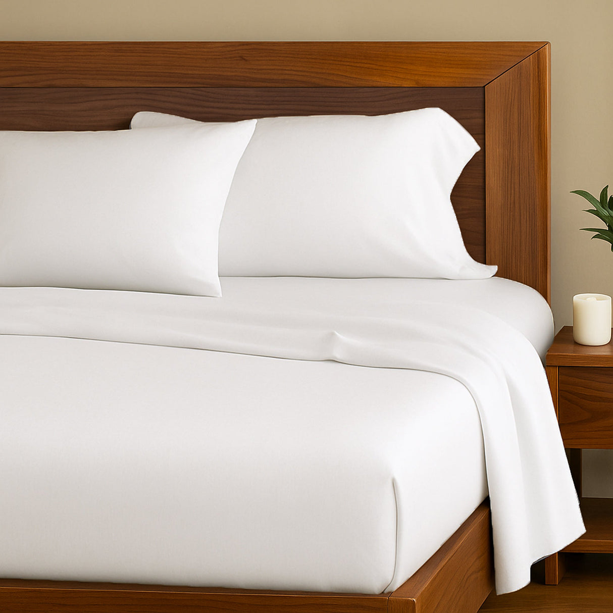 Bamboo Cotton Sheet Set - Viscose from Bamboo + Cotton - Snow