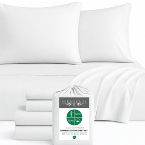 Bamboo Cotton Sheet Set - Viscose from Bamboo + Cotton - Snow