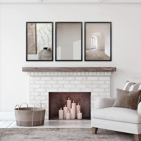 Minimalist Beige Modern Architectural Set of 3 Prints