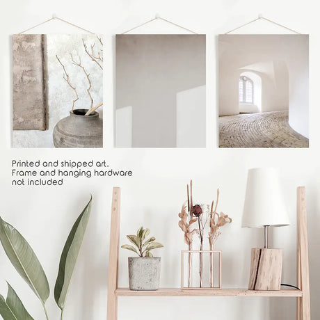 Minimalist Beige Modern Architectural Set of 3 Prints