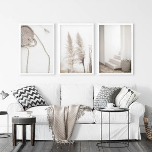 Natural Tones Boho Minimalist Wall Decor. Pampas Grass