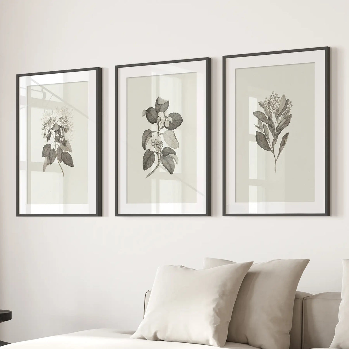 Antique Floral Prints 3 Piece Wall Art Decor