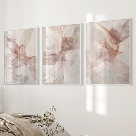 Neutral Abstract Set of 3 Prints Wall Art Decor