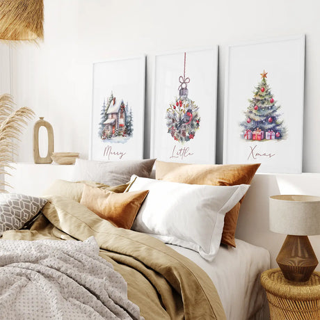 Painting Snowy Christmas Tree Nursery Wall Art