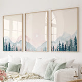 Forest and Mountain Landscape Painting Posters