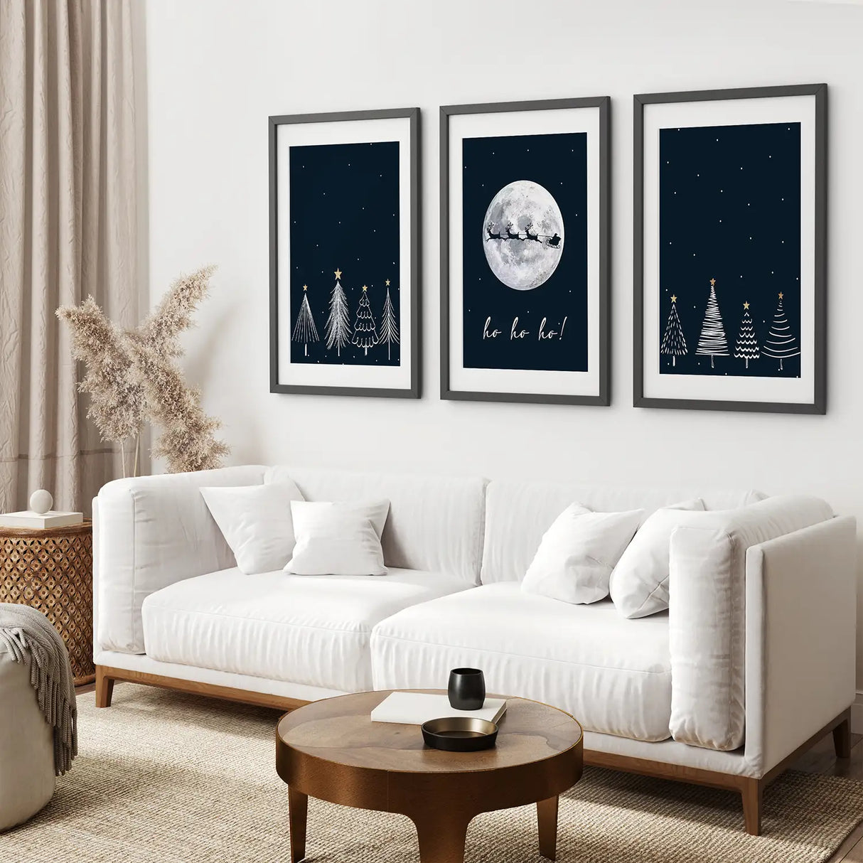 Winter Nordic Landscape Xmas Set of 3 Prints