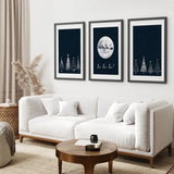 Winter Nordic Landscape Xmas Set of 3 Prints