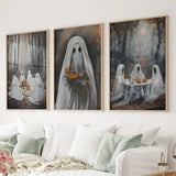 Moody Halloween Ghosts Trendy Wall Art Poster