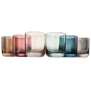 Tonal Lowball Whiskey Glassware, Set of 6