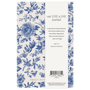 Blue Delft One Line a Day Memory Journal