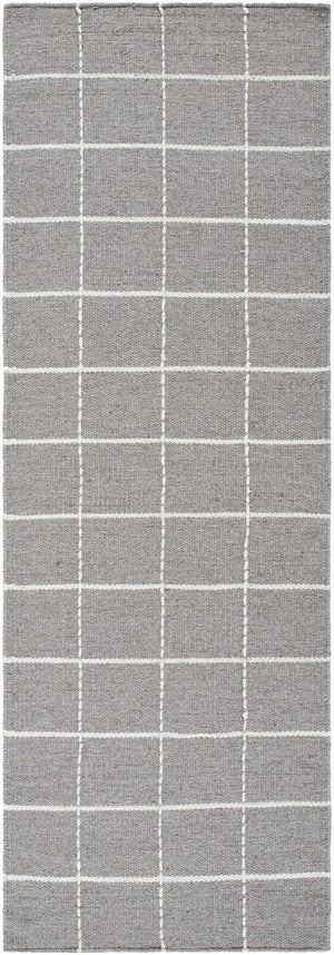 Nissa Gray Checkered Wool Rug