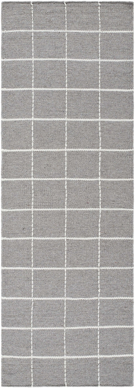 Nissa Gray Checkered Wool Rug