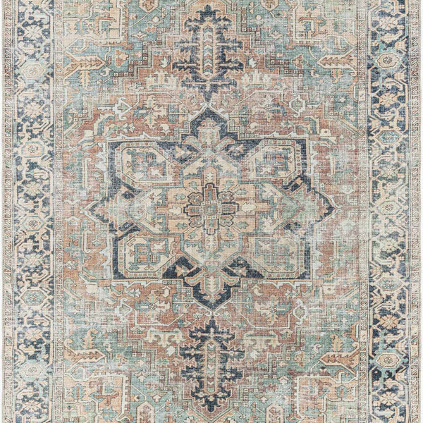 Green Nisa Tumble Dry Washable Rug
