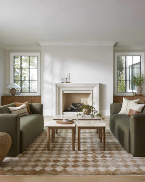Galey Alix x Livabliss Scandi Geometric Taupe/Mustard Myrtle Avenue V Area Rug