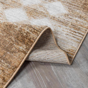 Galey Alix x Livabliss Scandi Geometric Taupe/Mustard Myrtle Avenue V Area Rug