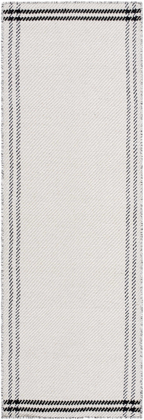Nimue Cream & Blue Bordered Area Rug - Clearance