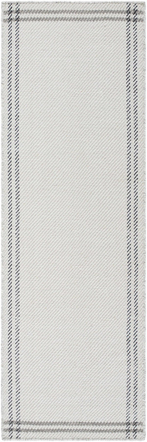 Nimue Cream & Charcoal Bordered Area Rug - Clearance