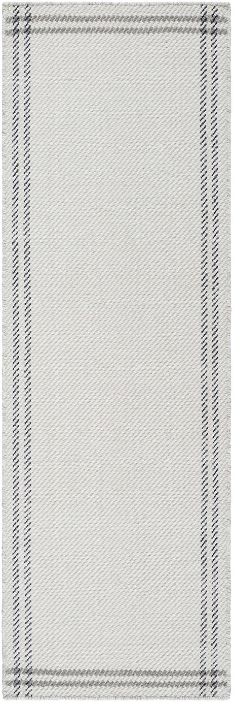 Nimue Cream & Charcoal Bordered Area Rug - Clearance