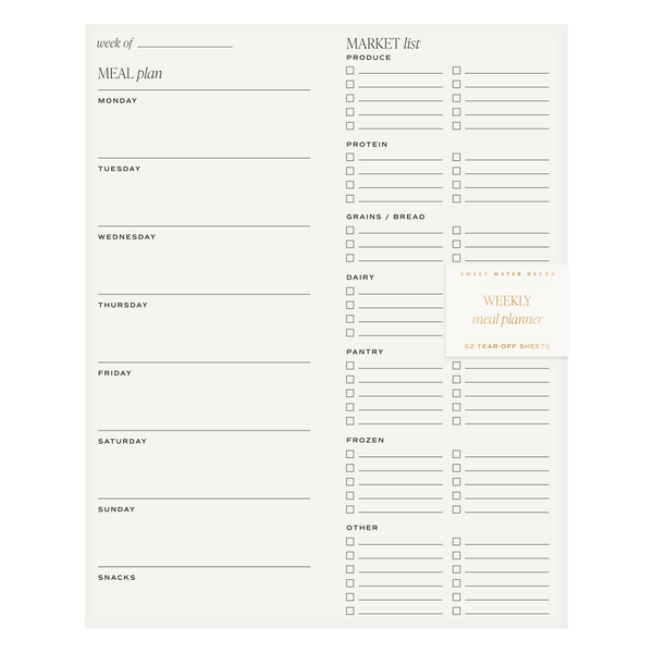 Weekly Meal Planner Notepad