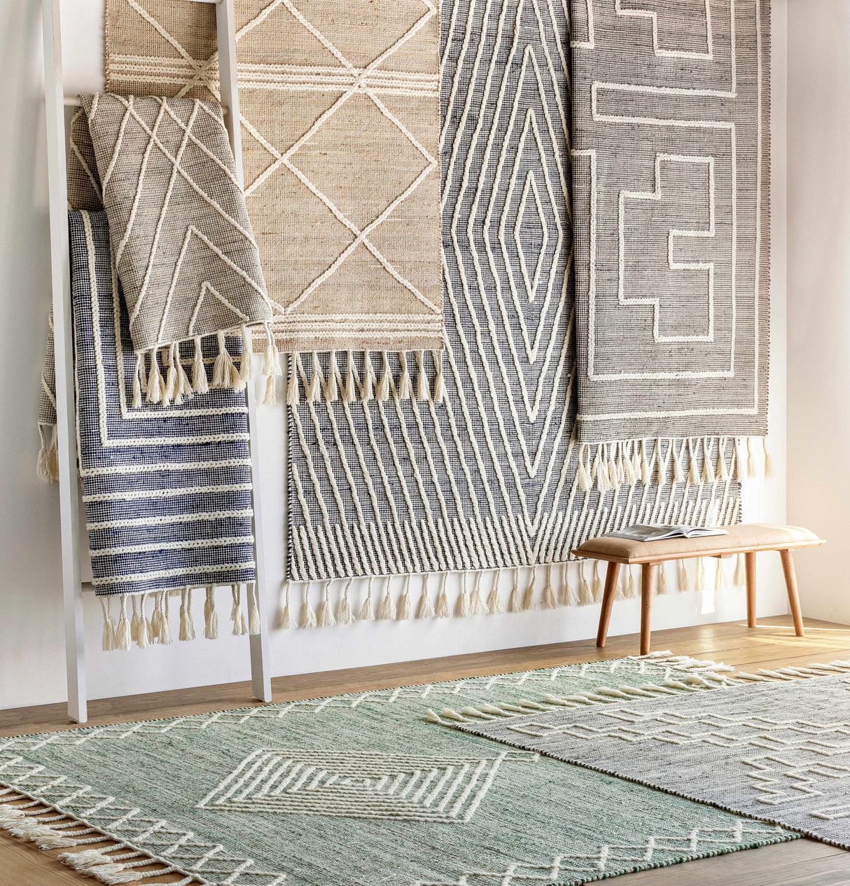 Aditya Tasseled Jute&Wool Carpet - Clearance