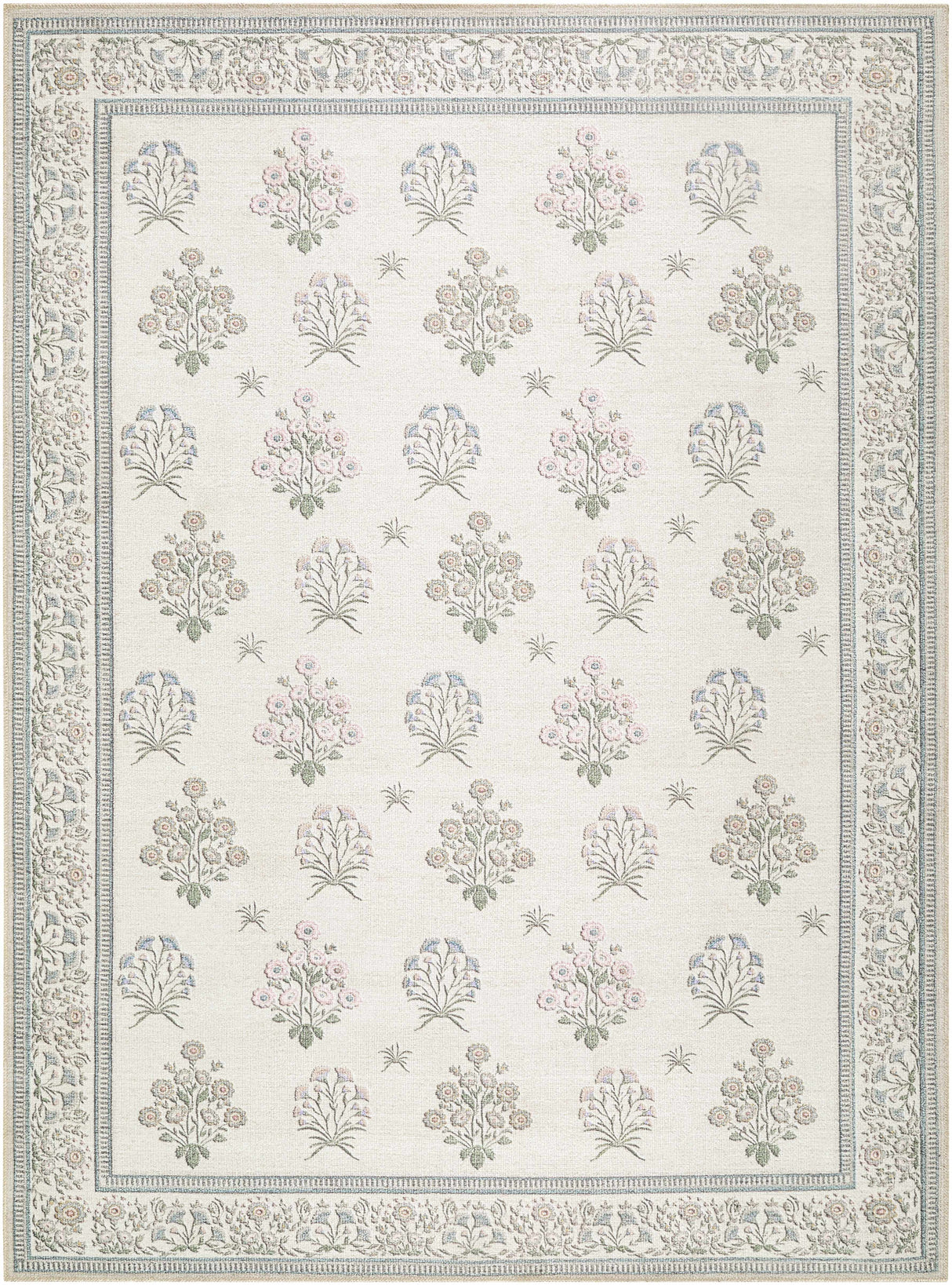 Aquene Ivory Washable Area Rug
