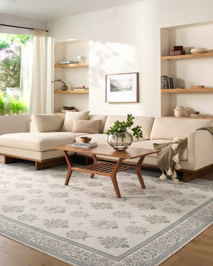 Aquene Ivory Washable Area Rug