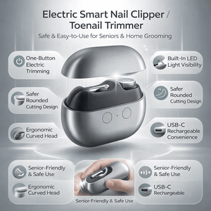 Electric Nail Clipper with LED Light USB-C Rechargeable