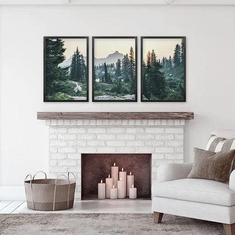 Mountain Forest. USA Wilderness Wall Art Set. Rampart Ridge