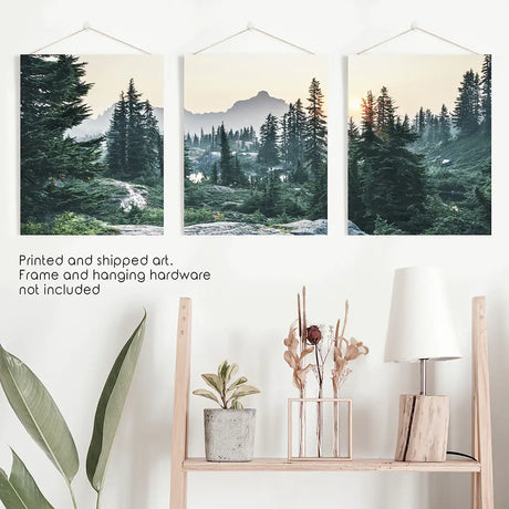 Mountain Forest. USA Wilderness Wall Art Set. Rampart Ridge