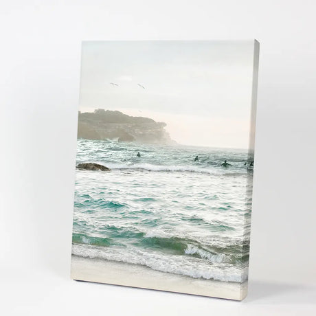 Nautical Coastline Photo. Ocean Waves and Rocks Print