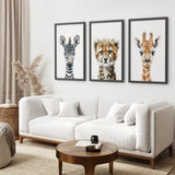 Neutral Safari Wall Art Poster Set Nursery Decor