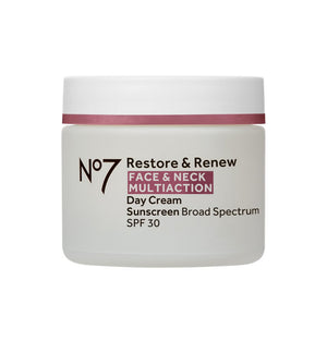 No7 Restore & Renew Multi Action Face & Neck Day Cream SPF30 1.69fl oz - Imperfect Box