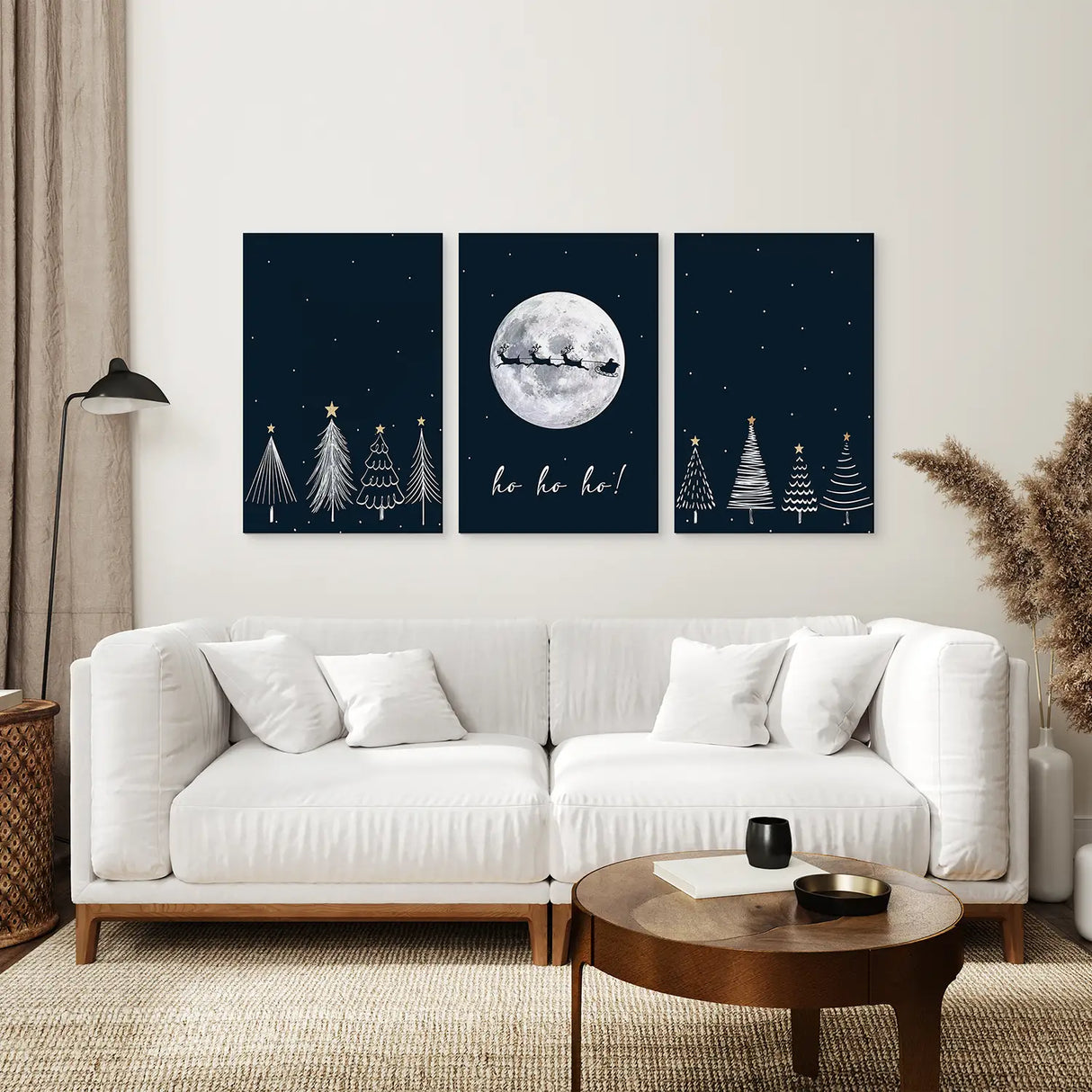 Winter Nordic Landscape Xmas Set of 3 Prints