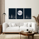 Winter Nordic Landscape Xmas Set of 3 Prints