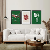 Trendy Green Christmas Holiday Art Nursery Decor
