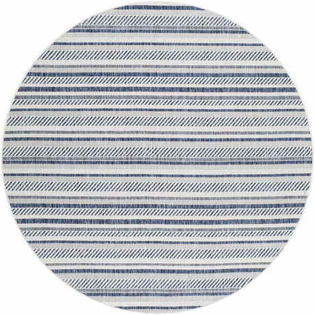 Olin White&Blue Striped Nordic Rug