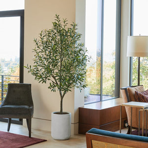 Artificial 7' Olive Tree with Artisan Mediterranean Planter