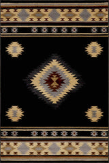 Buckhaven Black Southwestern Area Rug