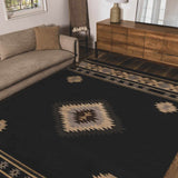 Buckhaven Black Southwestern Area Rug