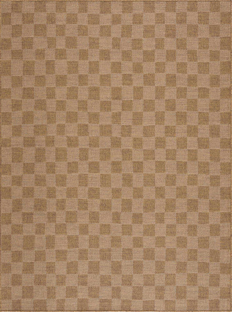 Kuval Checkered Brown Rug