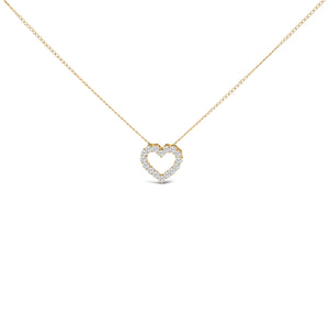 14K White Gold 1/2 Carat Lab Grown Diamond Heart Shape Pendant Necklace