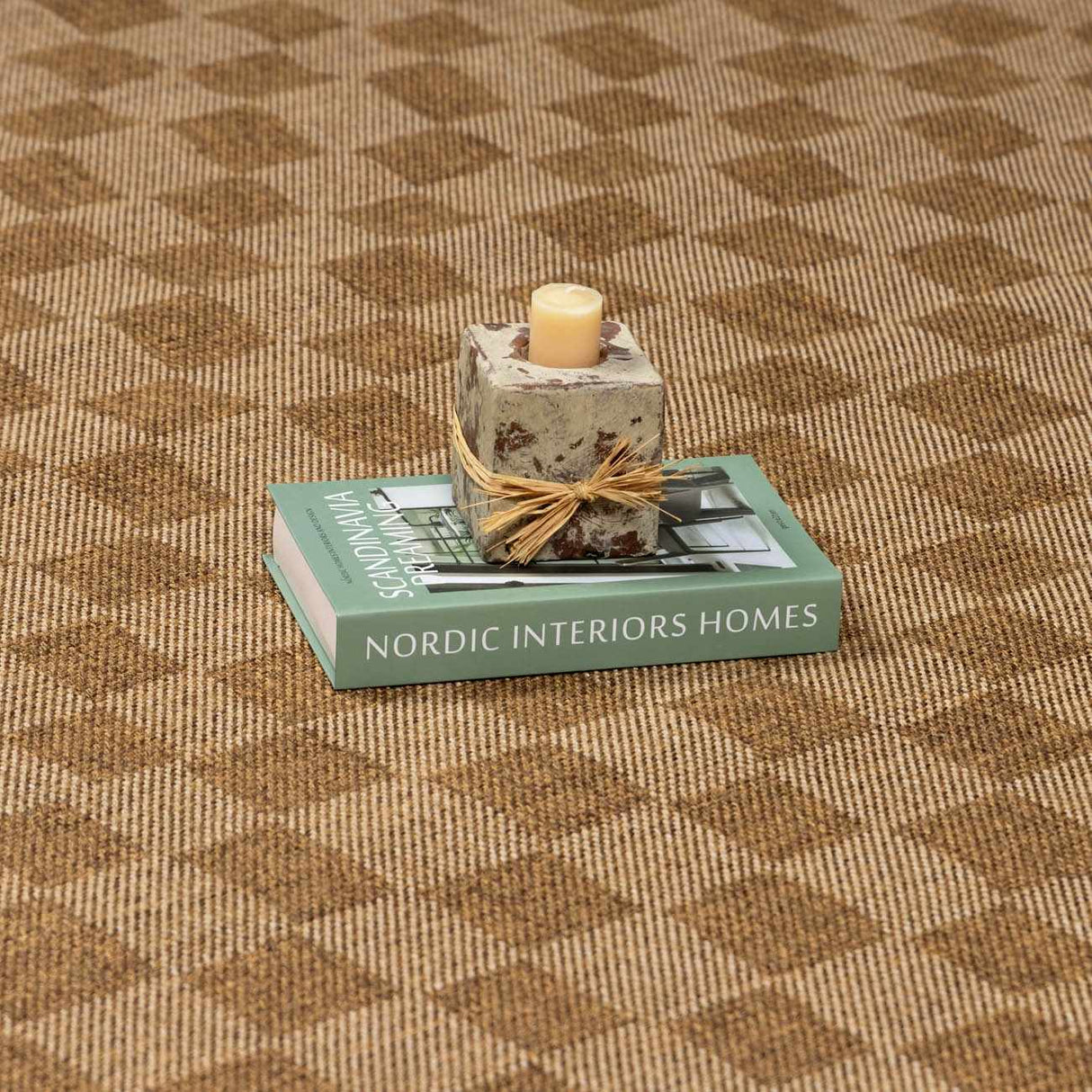 Kuval Checkered Brown Rug