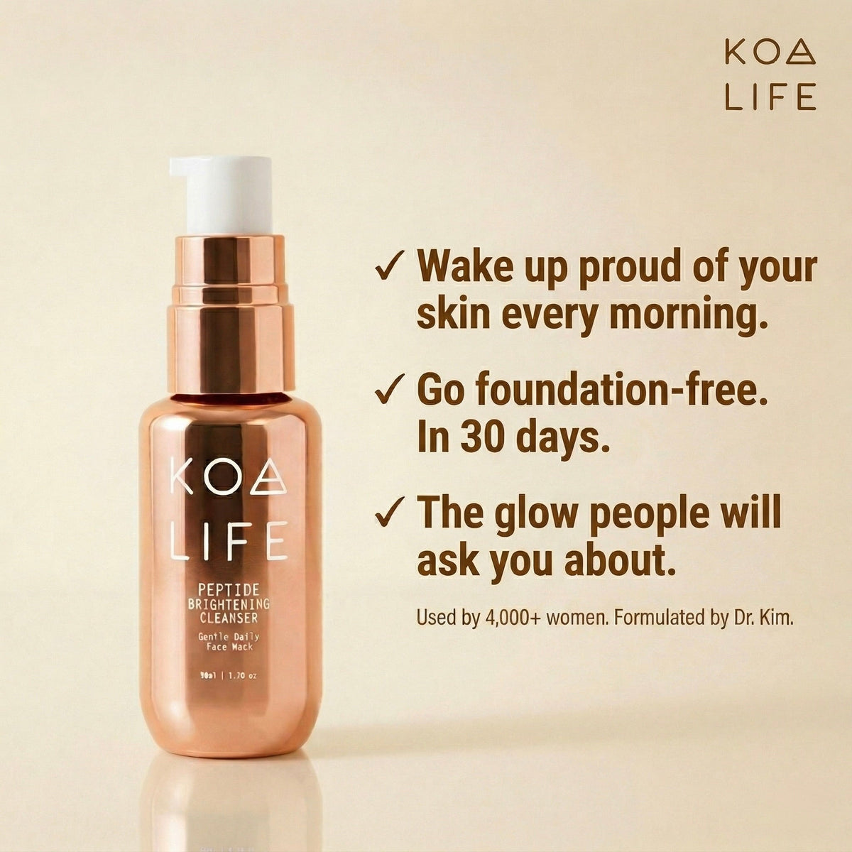 KOA LIFE Peptide Brightening Cleanser — Clear Skin in 30 Days - view 2