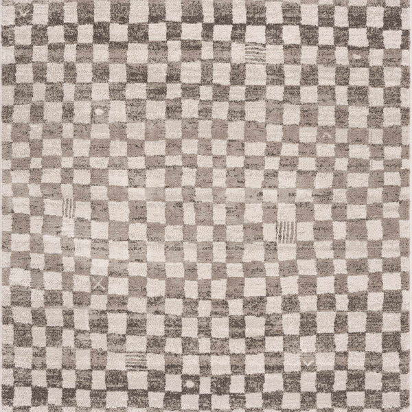 Benjy Irregular Checkboard Rug - Beige