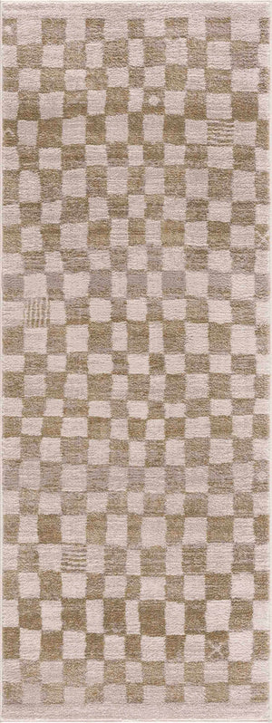 Benjy Irregular Checkboard Rug - Cream&Gold