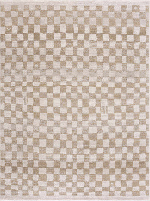 Benjy Irregular Checkboard Rug - Cream&Gold
