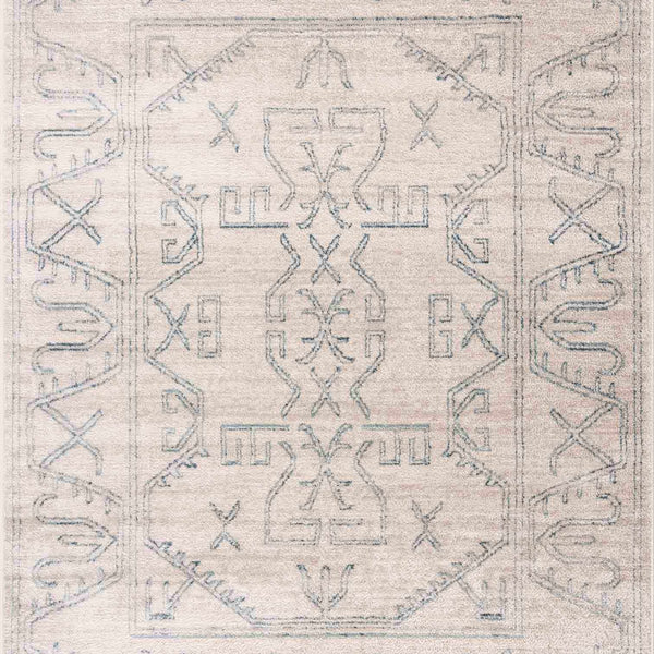 Divya Cream & Silver Blue Area Rug - Clearance